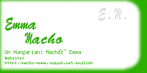 emma macho business card